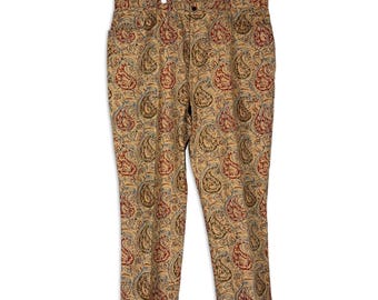 Lauren Ralph Lauren Paisley Pants Linen Blend 22W Boho Art Style Plus Y2K