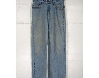 Vtg Levi’s 505 Jeans 33x32 Regular Fit Straight Leg Light Wash Y2K Distressed