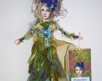 OOAK Handmade Mixed Media Spirit Art Doll Goddess - Protection