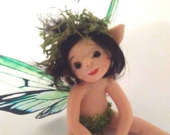 OOAK One Of A Kind Handmade polymer clay miniature Fairy art doll - Barnaby