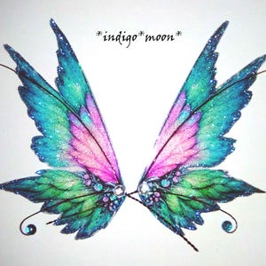 OOAK Gorgeous Handmade Sparkly Fantasy Fairy Wings For Dolls