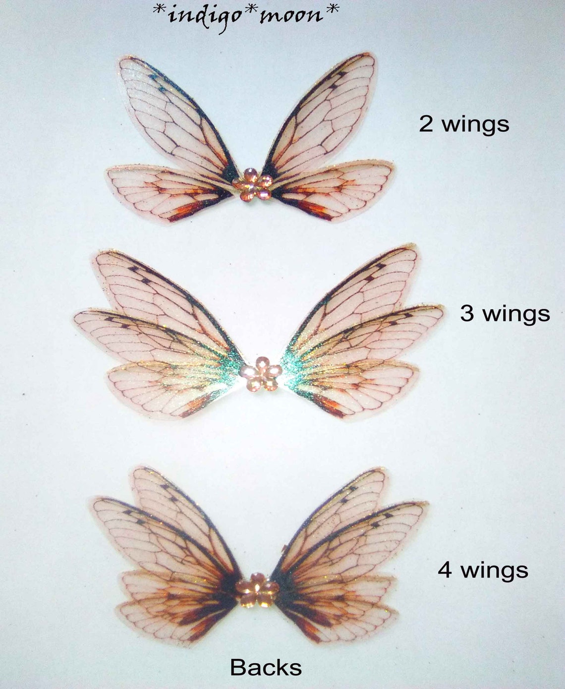 OOAK Handmade Iridescent 2 Inch Glue-on Fantasy Cicada Fairy Wings for ...