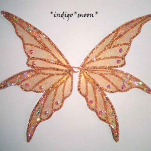 OOAK Gorgeous Sparkly 3 Part Adjustable Handmade Fantasy Mermaid Fairy Wings For Dolls