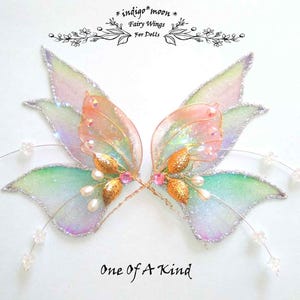 OOAK Handmade Fantasy Sparkly 3D Fairy Wings For Dolls