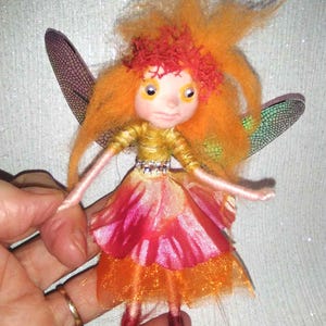 OOAK Handmade Fairy Miniature Fantasy Art Doll Creation. Emberlight and Patch