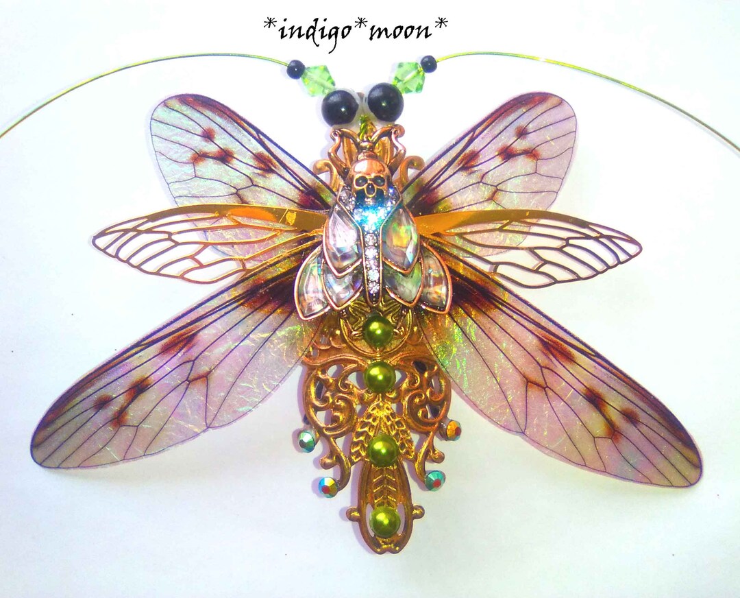 OOAK Fantasy Fairy Wings Insect Cicada Computer Bug Death Head - Etsy
