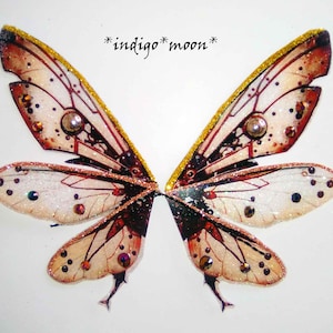 OOAK Gorgeous Handmade Sparkly Fantasy 3 part adjustable Steampunk Fairy Wings For Dolls