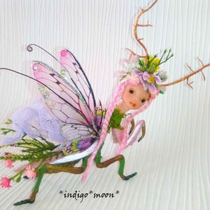 OOAK Handcrafted Fantasy Forest Flower Fairy Praying Mantis Winged ...
