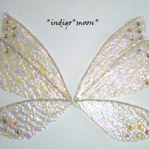 OOAK Handmade Beautiful Fantasy 2 part adjustable Sparkly Fairy Wings For Dolls