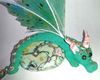 OOAK Handcrafted Fantasy Fairy Dragon Reptile with Fairy Wings