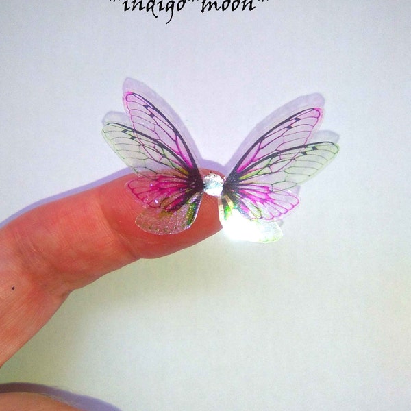 OOAK Handmade Fantasy Micro Mini Glue-on Fairy Wings For Dolls