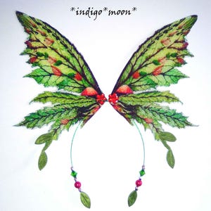 OOAK Handmade Sparkly Fantasy Forest Fairy Wings For Dolls