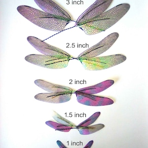 OOAK Handgemaakte iriserende verstelbare Fantasy Dragonfly Fairy Wings voor poppen. Kies je maat, micro tot medium.