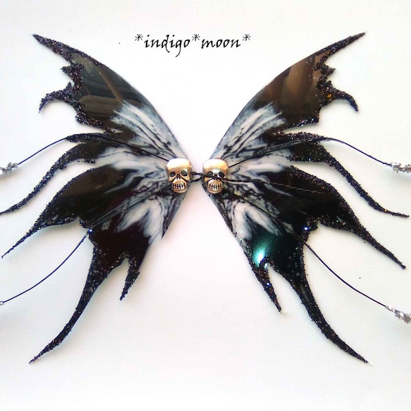 OOAK Handmade Fantasy Ghostly Goth Fairy Wings For Dolls