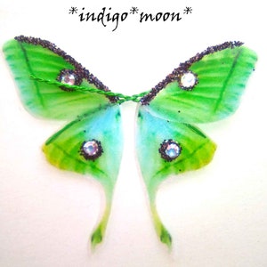 OOAK Handmade small 2inch Fantasy Fairy Wings For Dolls Luna Moth