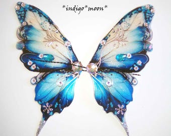 OOAK Handmade Sparkly Bejewelled Fantasy Fairy Wings For Dolls