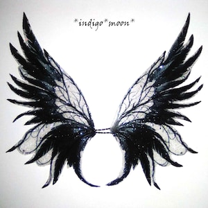 OOAK Gorgeous Handmade Sparkly Fantasy Dark Goth Fairy Wings For Dolls