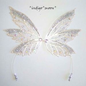 OOAK Handmade Beautiful Fantasy 3 Part Adjustable Sparkly Fairy Wings For Dolls
