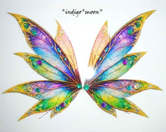 Handcrafted Sparkly Fairy Wings for Dolls, Fantasy Art Doll Embellishments