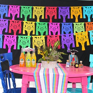 Pancartas mexicanas de Piñata Papel picado, pancartas navideñas, decoración 5 PK Posada Navideña Fiesta, decoración de México, Beautiful Dreamy White, WS13