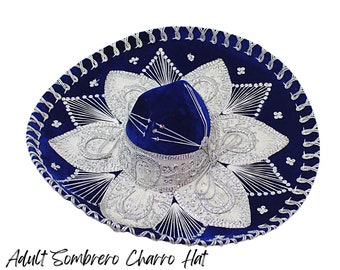 Mexican Sombrero, for Cinco de Mayo, Royal Blue w/silver trim,