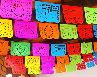 Cinco de mayo fiesta photo backdrop, Paper decorations Banner, Papel picado colorful paper flags garlands ,Perfect for Mexican Party WS100