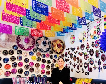 Mexican Fiesta Papel Picado Banners: Cinco de Mayo Party Decorations, 5 Pack