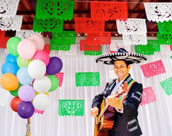 Plastic Papel Picado Banner: Mexican Independence Day Fiesta Decoration (3PK)