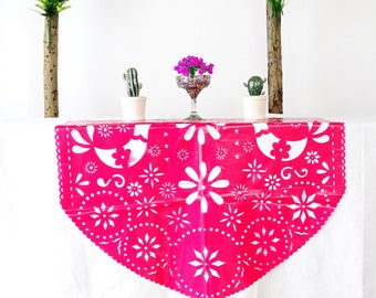 Papel picado Fiesta table decoration, 39X36 Inches, Fiesta Party supplies, Mexican weddings, Bridal Showers, Baby Showers