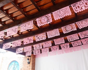 Pink Plastic Papel Picado Banners: Fiesta Party Decor, 3 Pack