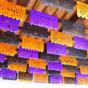 Papel Picado Banner, 5 pack/60 Ft, Mexico Paper Banner, Fiesta party decorations, Papel picado mexicano para fiesta, Day of the dead