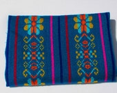 WHOLE SALE- Mexican Fabric, aztec fabric, tribal fabric by the yard,colorful fabric by the yard, blue  fabric with a tribal details