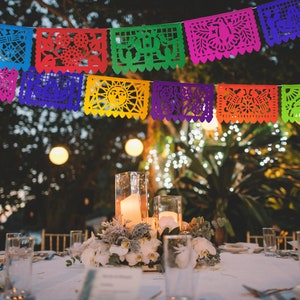 Mexican Fiesta Party Decorations, 5 Pk Papel Picado Banners, Fiesta banner Cinco de mayo decor, Papel Picado Mexicano para fiesta WS100 image 3