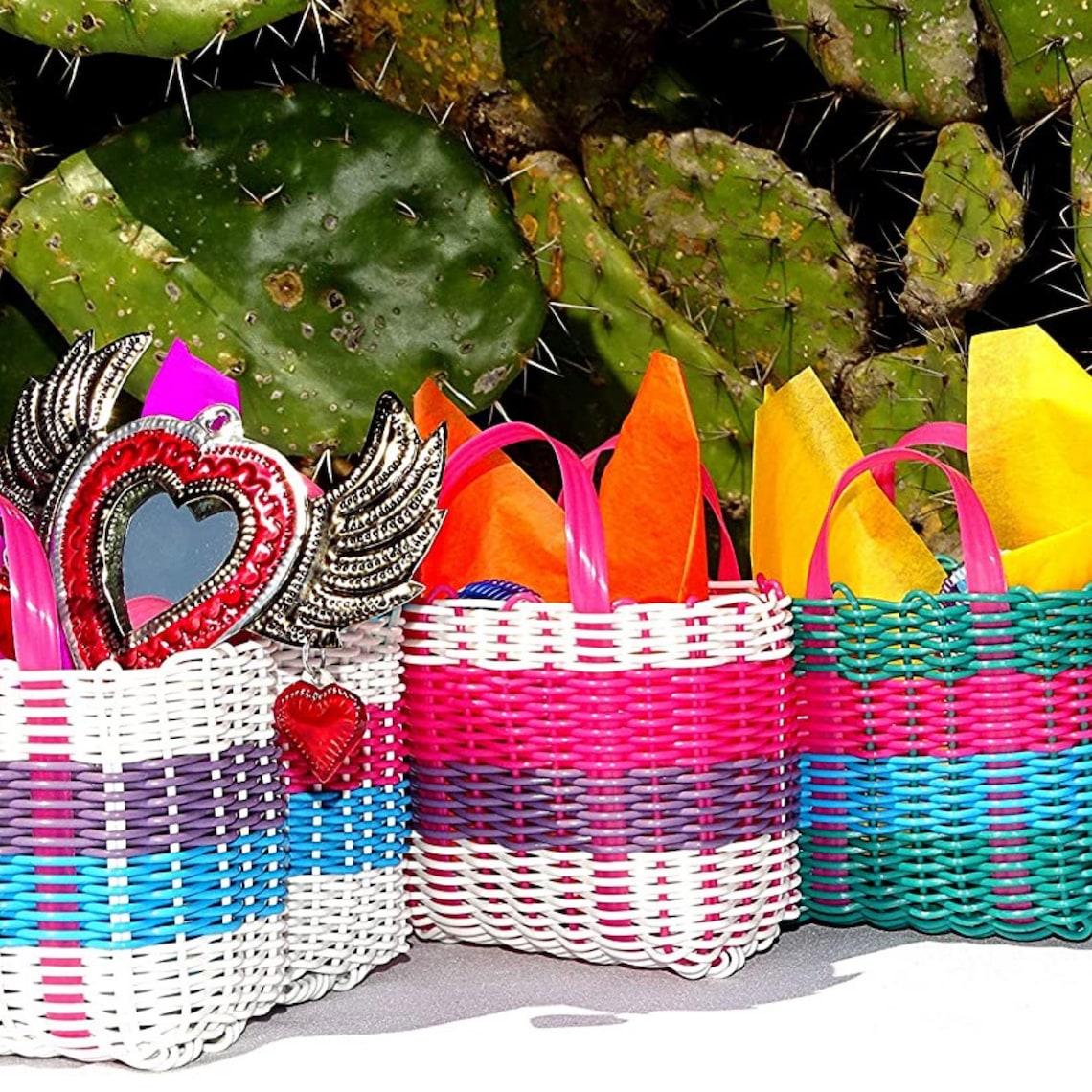 Mexican Candy Bags for Fiestas Set of 7 Mini Mercado Totes Etsy