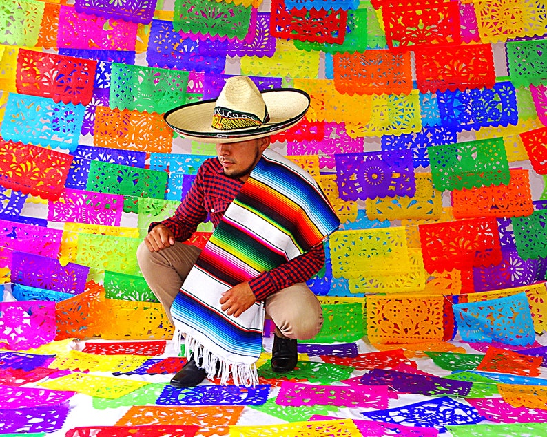 Mexican Fiesta Party Decorations, 5 Pk Papel Picado Banners, Fiesta banner Cinco de mayo decor, Papel Picado Mexicano para fiesta WS100 image 6