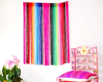 Mexican Wall decor, Pink sarape home decor, Wall Art from Mexico