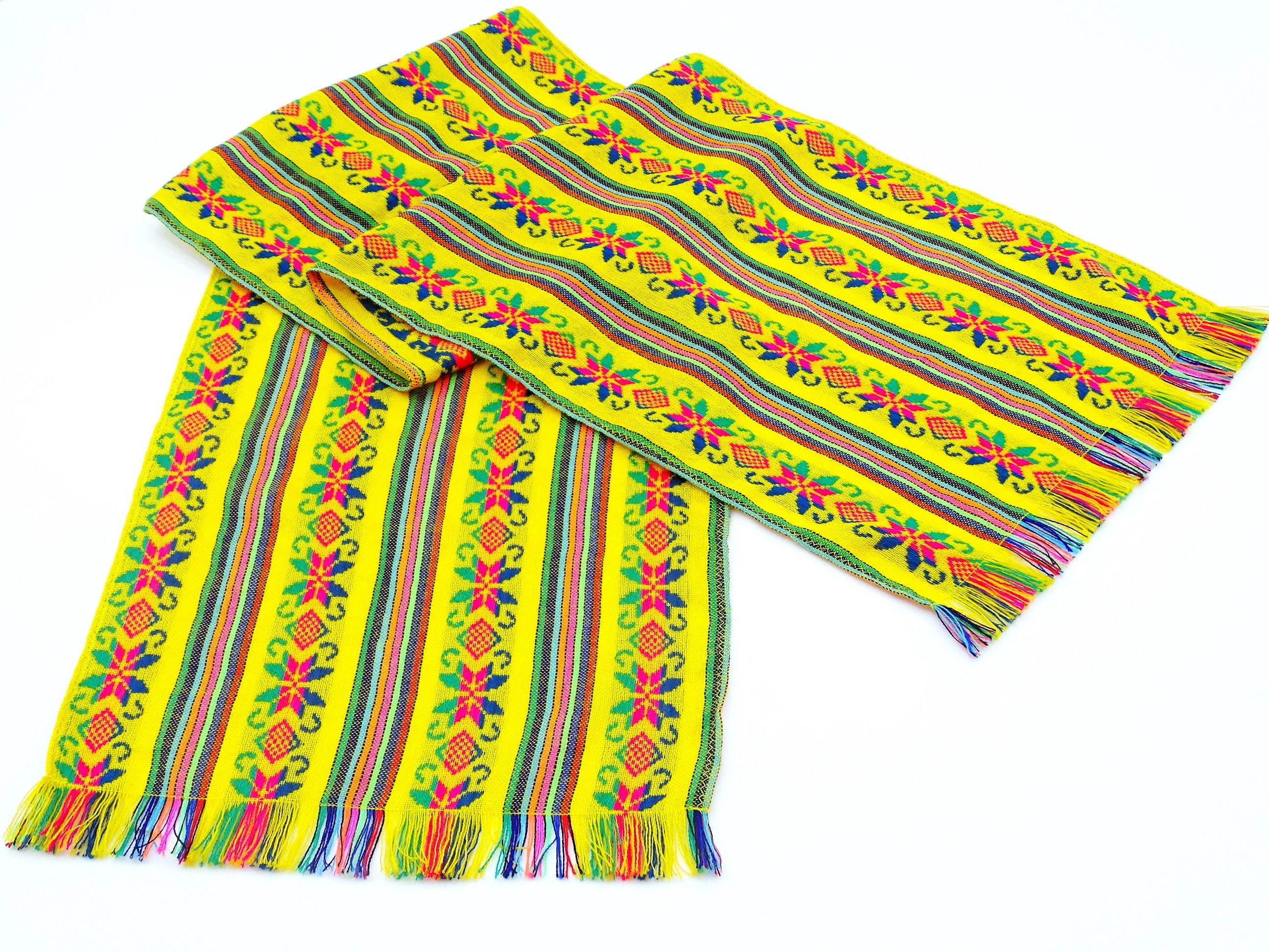 Yellow Mexican table runner 14x72 Inches Cinco de Mayo Fiesta Decor Boho Table runner Southwestern Wedding decor
