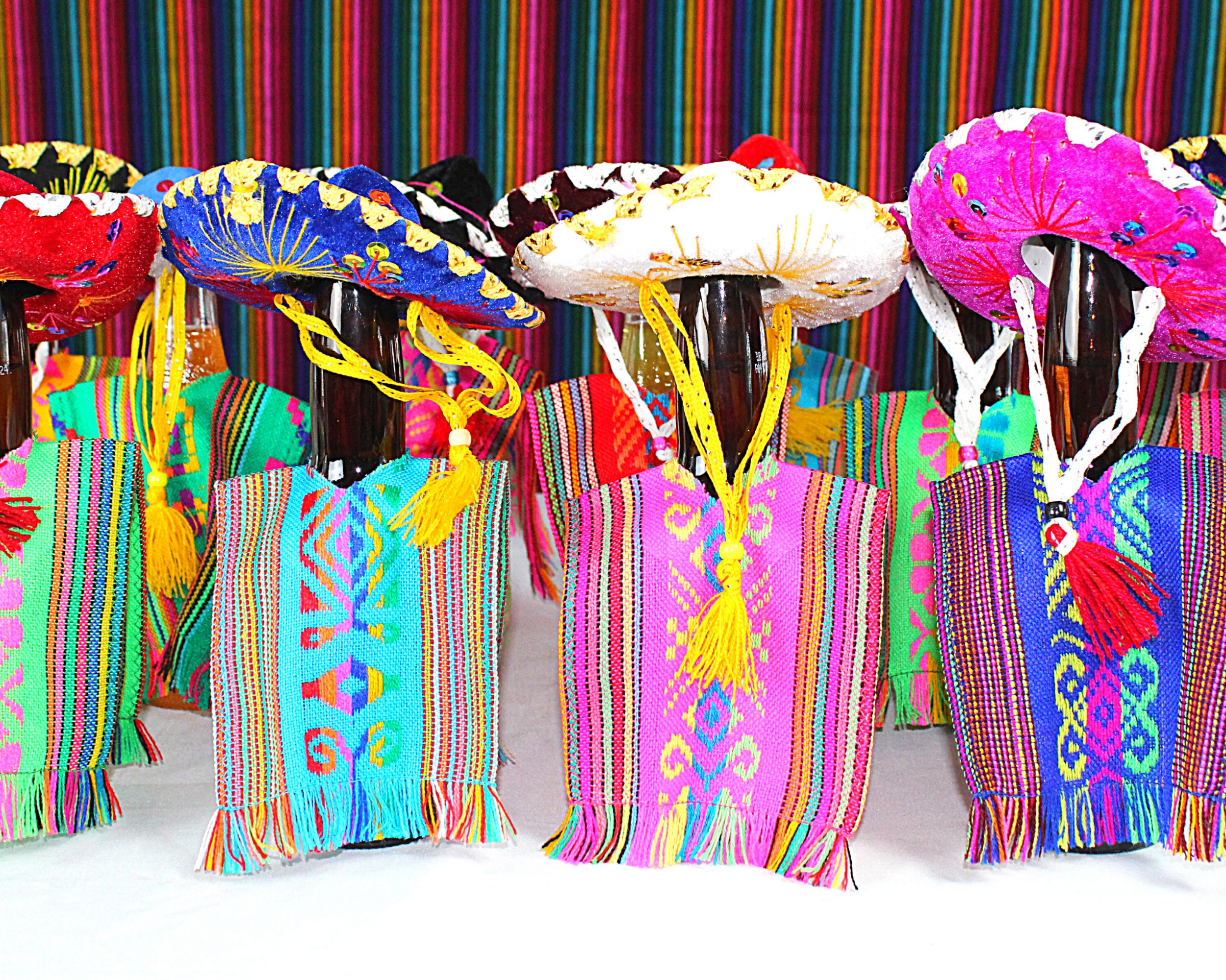 6 Authentic MINI mexican hats and 6 Bottle covers 5x12 | Etsy