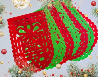 Christmas Papel Picado Banner, Mexican Fiesta Decor, 60 Feet