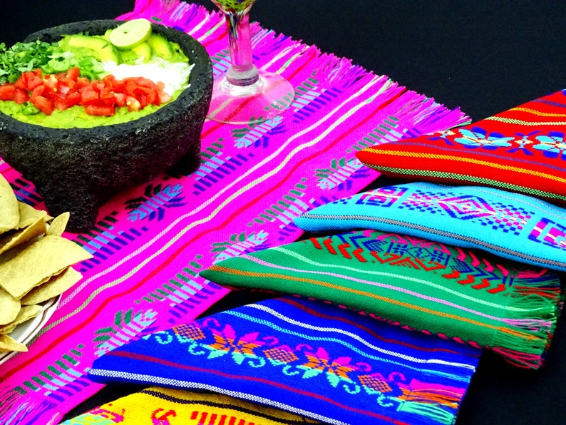 Fiesta decoration Mexican Napkins NAP001 Fiesta Decor Bulk Set of Assorted Colors woven napkins bohemian napkins Cinco de mayo