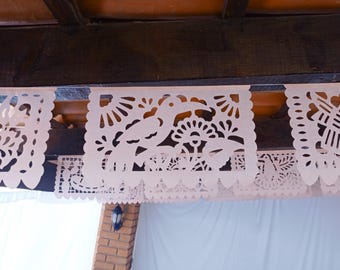 Peach Papel Picado Banner: 12 ft Fiesta Party Garland