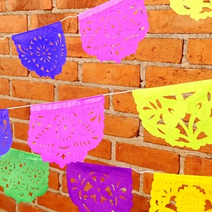 Fiesta Papel Picado Banners: Mini Mexican Garlands, Cinco de Mayo Decor (5 Pack)