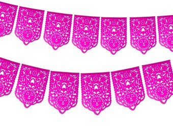 Pink Papel Picado 2 Pck Banners, Party decoration, fiesta bunting, party banners, Mexican first birthday garlands, Cinco de mayo Fiesta.