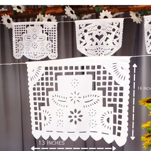 Wedding backdrop banner, 5 PK, Cinco de Mayo hanging decor, Papel picado Plastic Wedding Banner, Engagement banner, Fiesta decoration B41 image 3