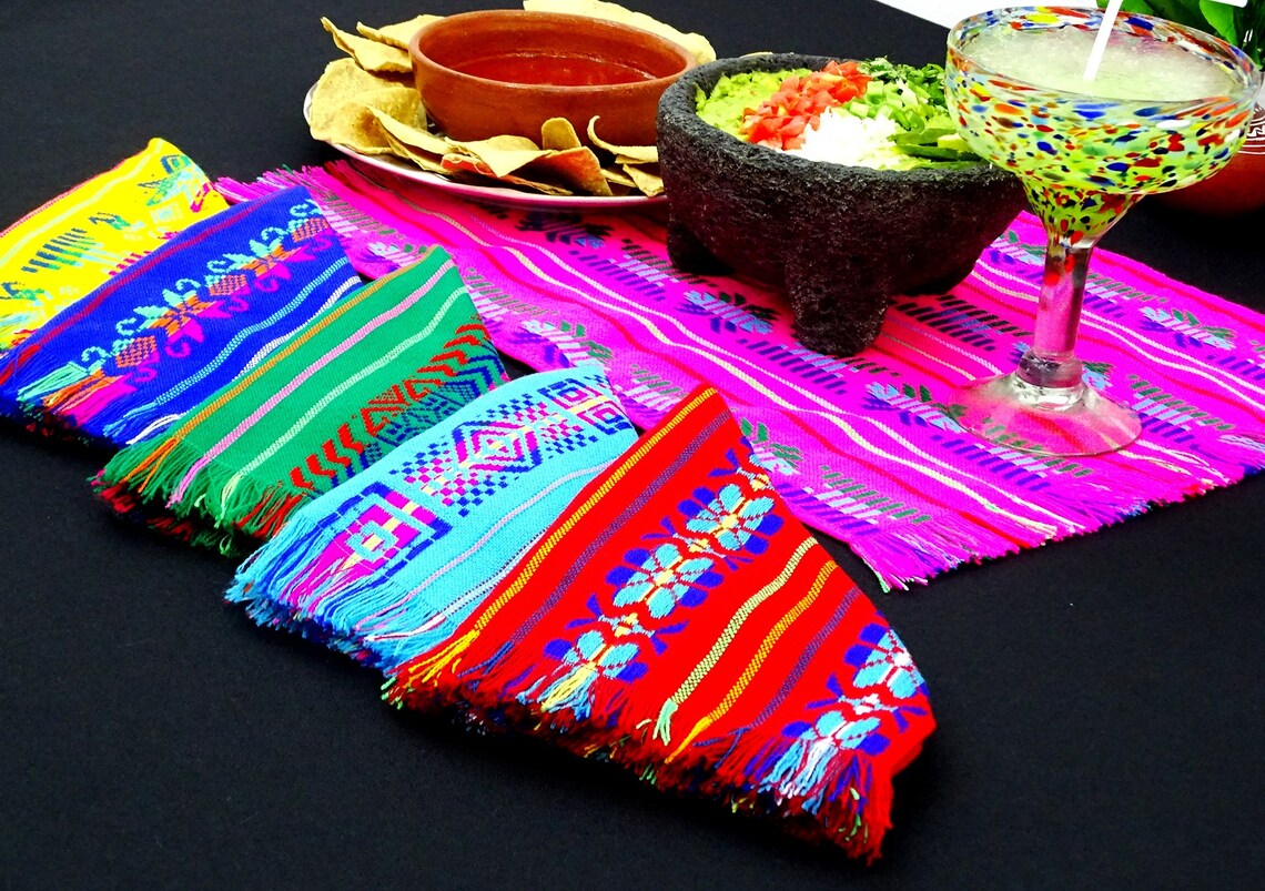 Mexican Napkins Bulk Set of 24 Assorted Colors Fiesta Etsy
