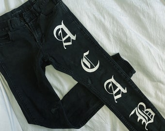 CUSTOM: ACAB CHAOS Painted jeans