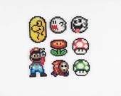 Super Mario Pixel Perler Bead Sprites SNES