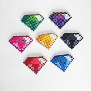 Chaos Emeralds Sprite Set Sonic the Hedgehog Perler Beads Pixel Art