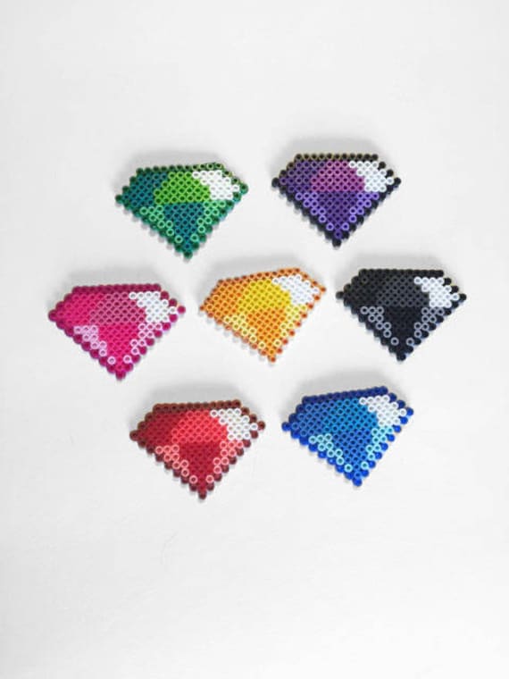 Chaos Emeralds Sprite Set Sonic the Hedgehog Perler Beads 