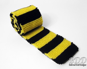 Bumblebee Scarf Black Yellow Stripe Hand Made Knitted Honey Bee Neck Warmer 4.25 inches by 6 feet Winter Wrap